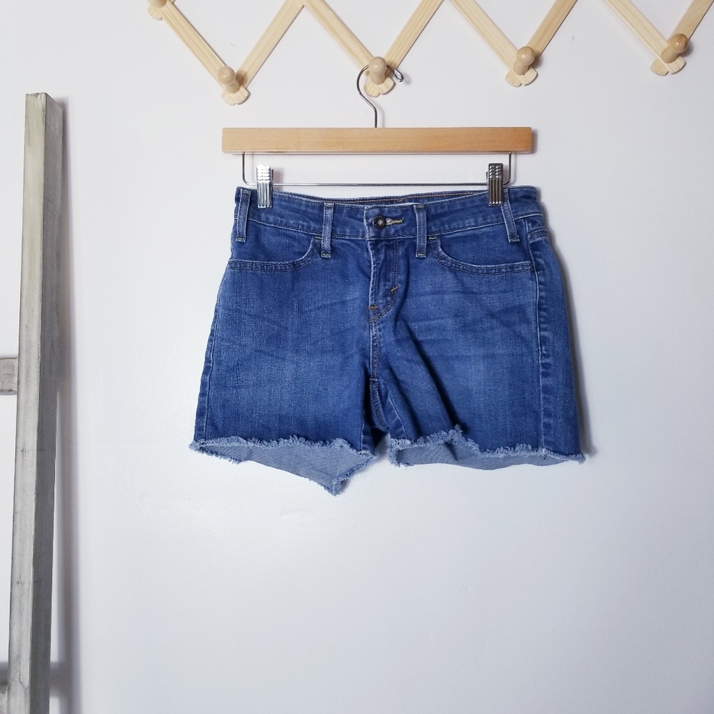 LEVI STRAUSS & CO MID-RISE CUTOFF FRAYED SHORTS SIZE 4